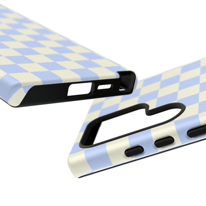 Blue Checkered Durable Tough Phone Case