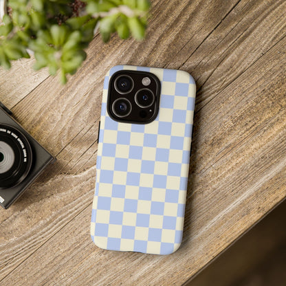 Blue Checkered Durable Tough Phone Case