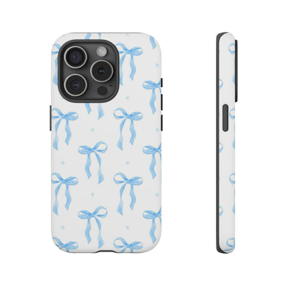 Blue Coquette Bow Phone Case