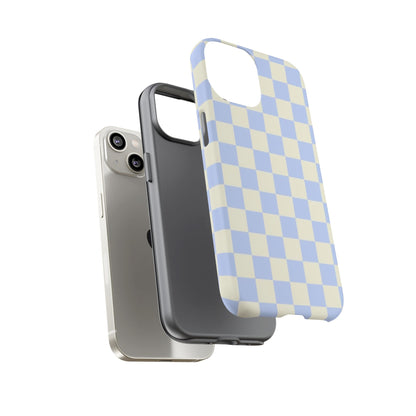 Blue Checkered Durable Tough Phone Case