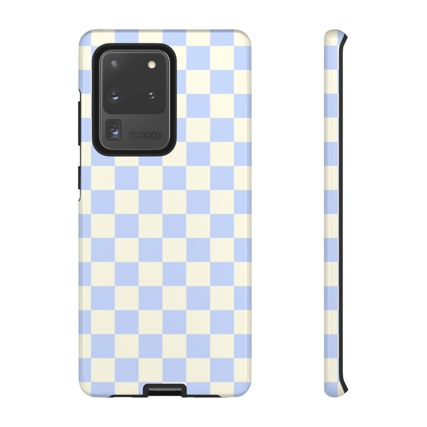 Blue Checkered Durable Tough Phone Case