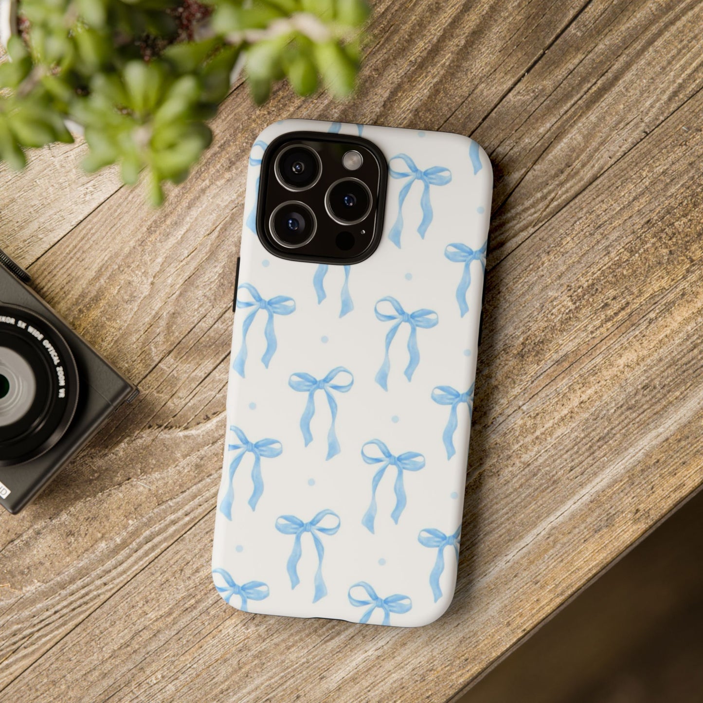 Blue Coquette Bow Phone Case