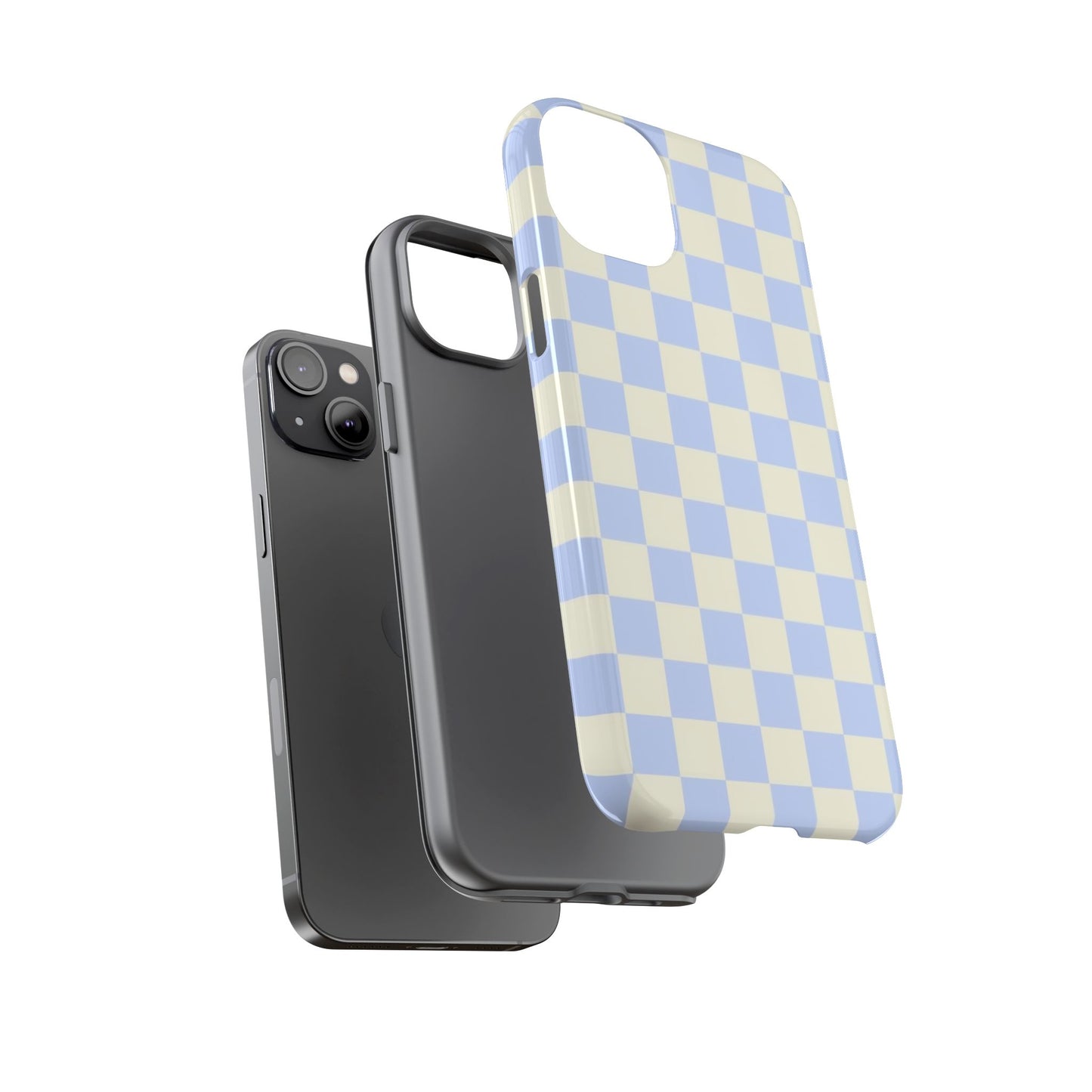 Blue Checkered Durable Tough Phone Case