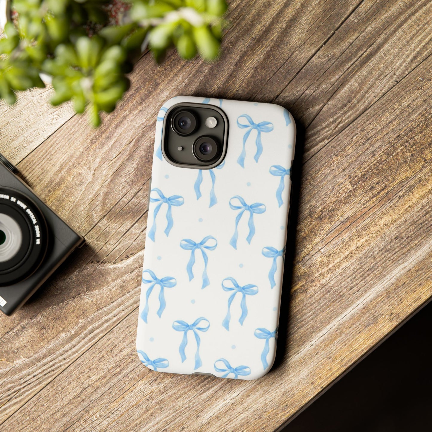Blue Coquette Bow Phone Case