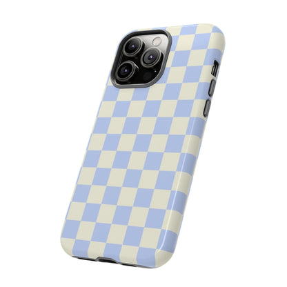 Blue Checkered Durable Tough Phone Case