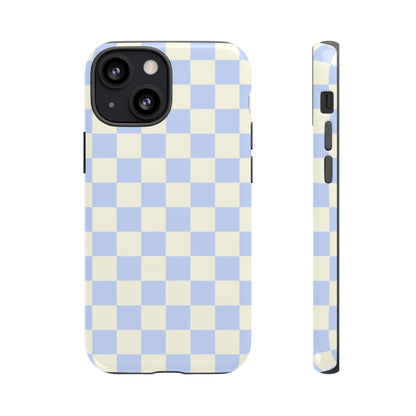 Blue Checkered Durable Tough Phone Case