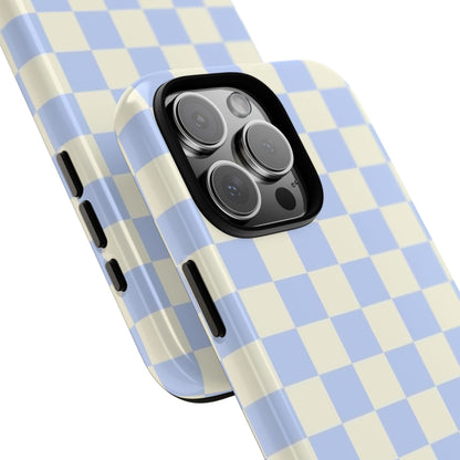 Blue Checkered Durable Tough Phone Case