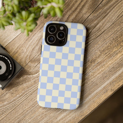 Blue Checkered Durable Tough Phone Case