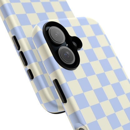 Blue Checkered Durable Tough Phone Case
