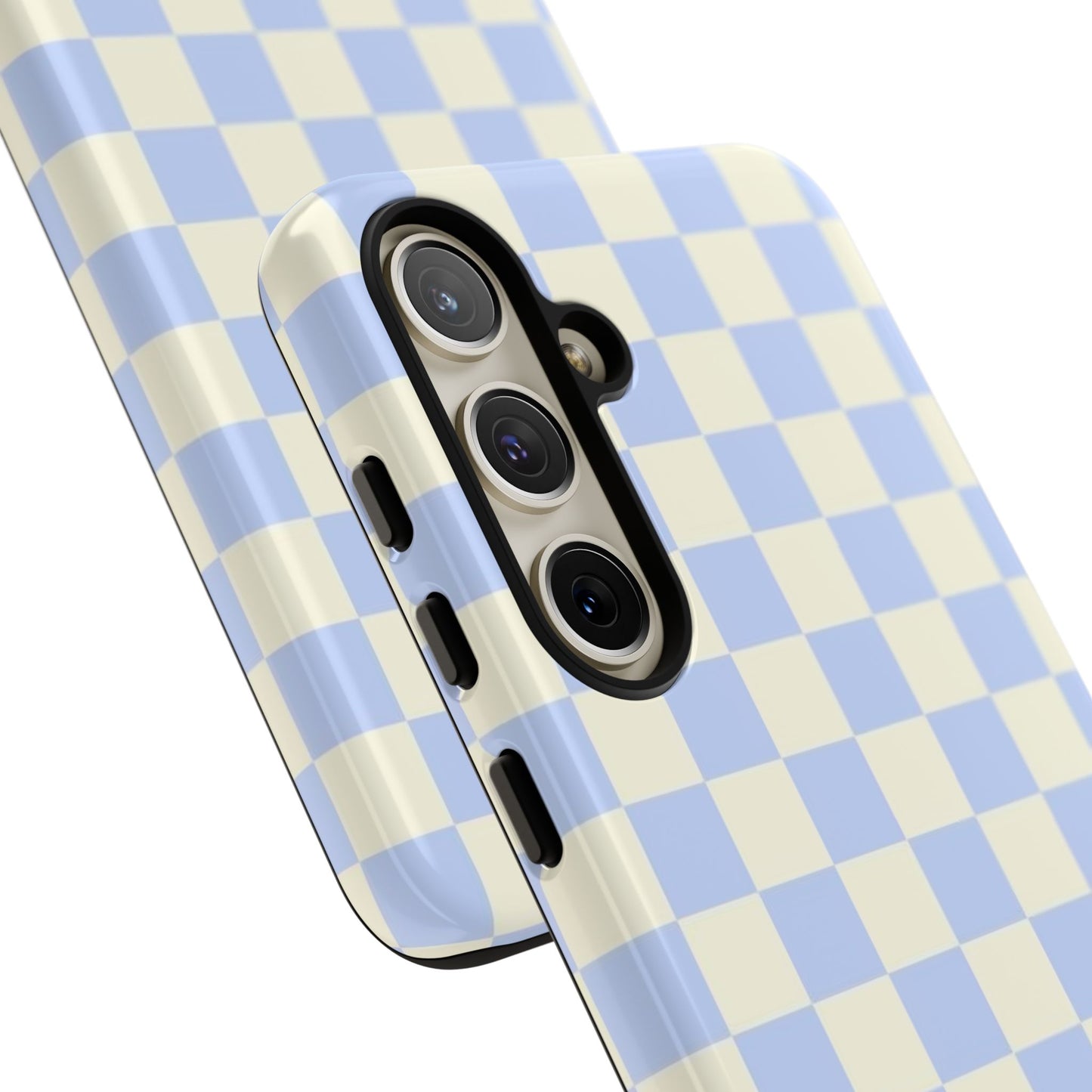 Blue Checkered Durable Tough Phone Case