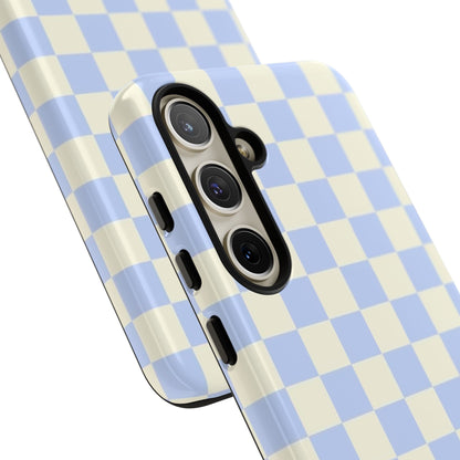 Blue Checkered Durable Tough Phone Case