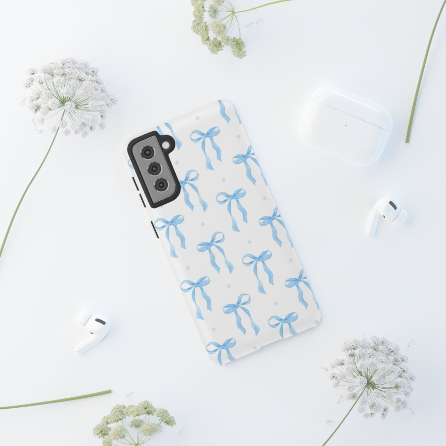 Blue Coquette Bow Phone Case