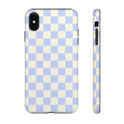 Blue Checkered Durable Tough Phone Case