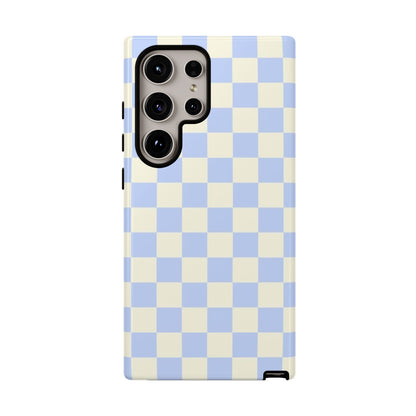Blue Checkered Durable Tough Phone Case