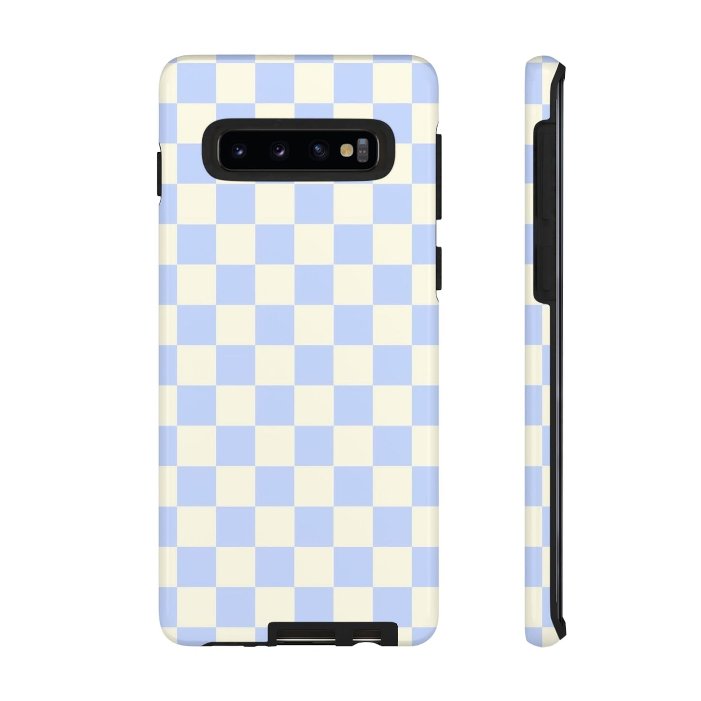 Blue Checkered Durable Tough Phone Case