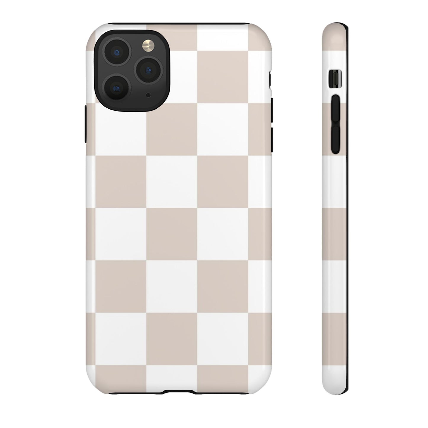 Beige Checkered Phone Case