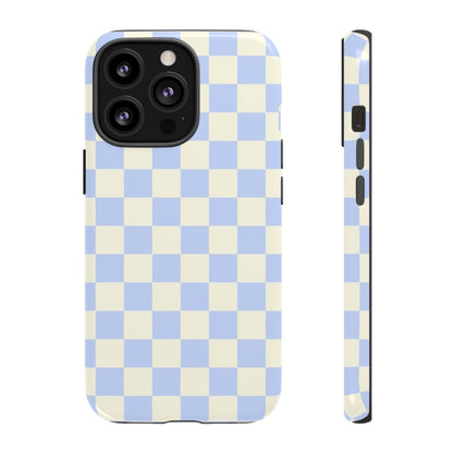 Blue Checkered Durable Tough Phone Case