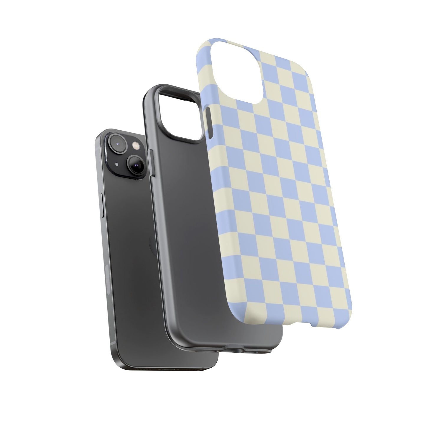 Blue Checkered Durable Tough Phone Case