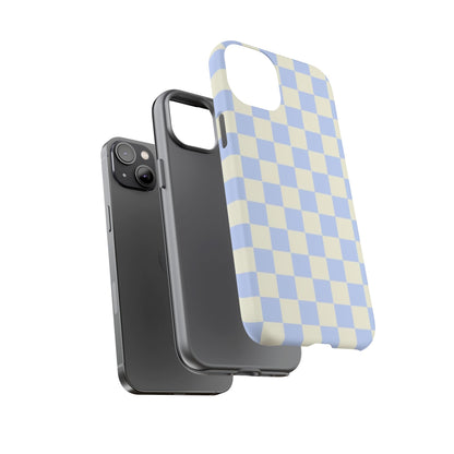 Blue Checkered Durable Tough Phone Case
