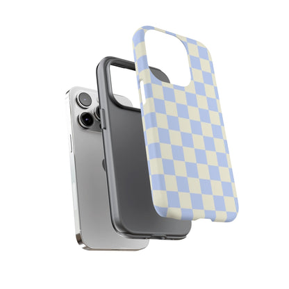 Blue Checkered Durable Tough Phone Case