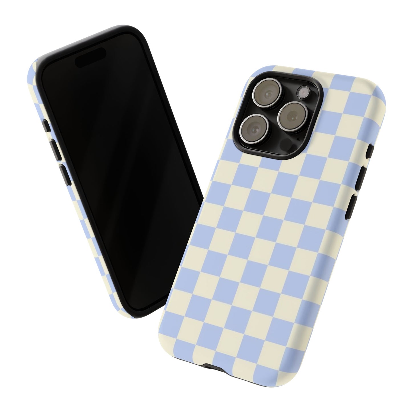 Blue Checkered Durable Tough Phone Case