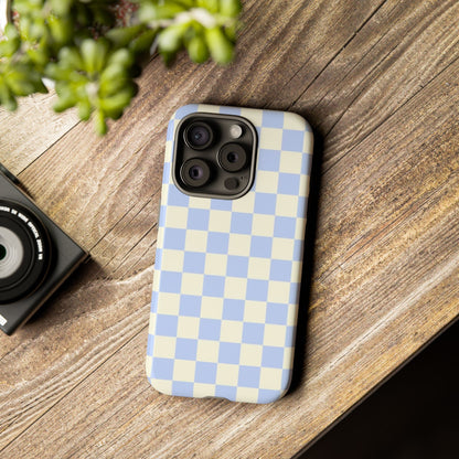Blue Checkered Durable Tough Phone Case