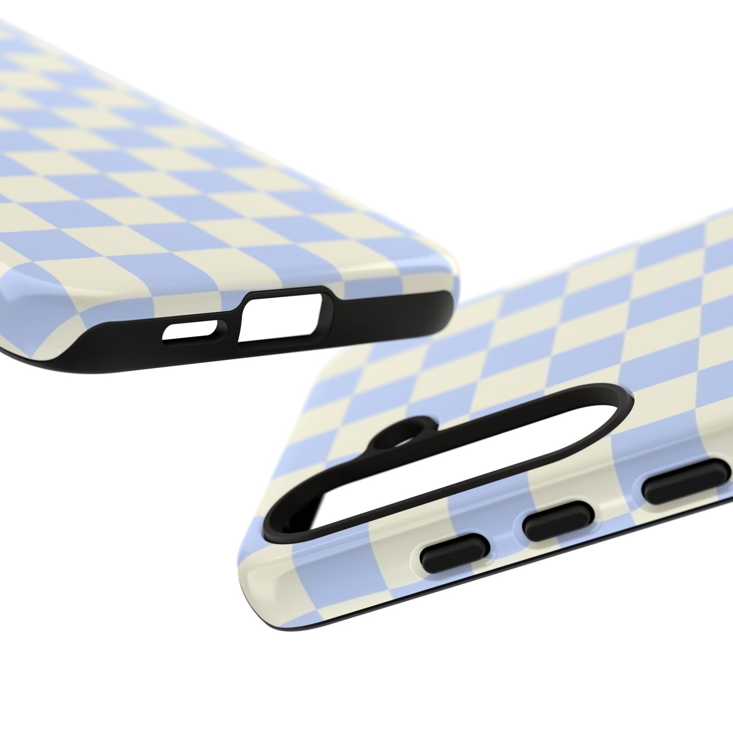 Blue Checkered Durable Tough Phone Case