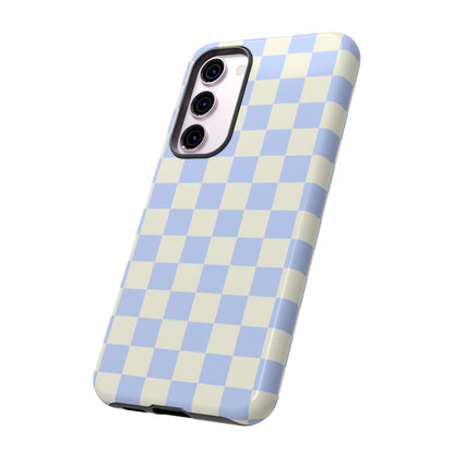 Blue Checkered Durable Tough Phone Case