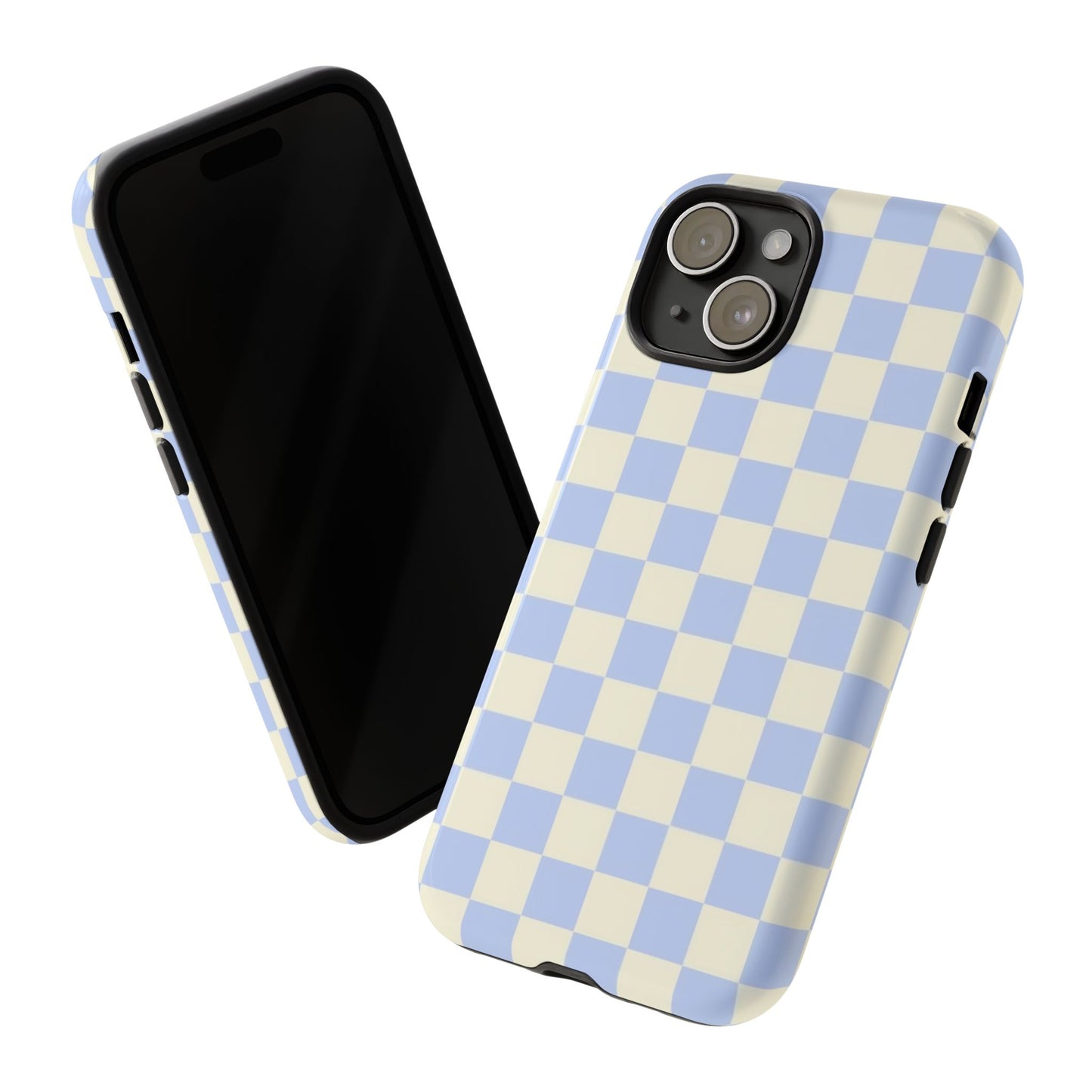 Blue Checkered Durable Tough Phone Case