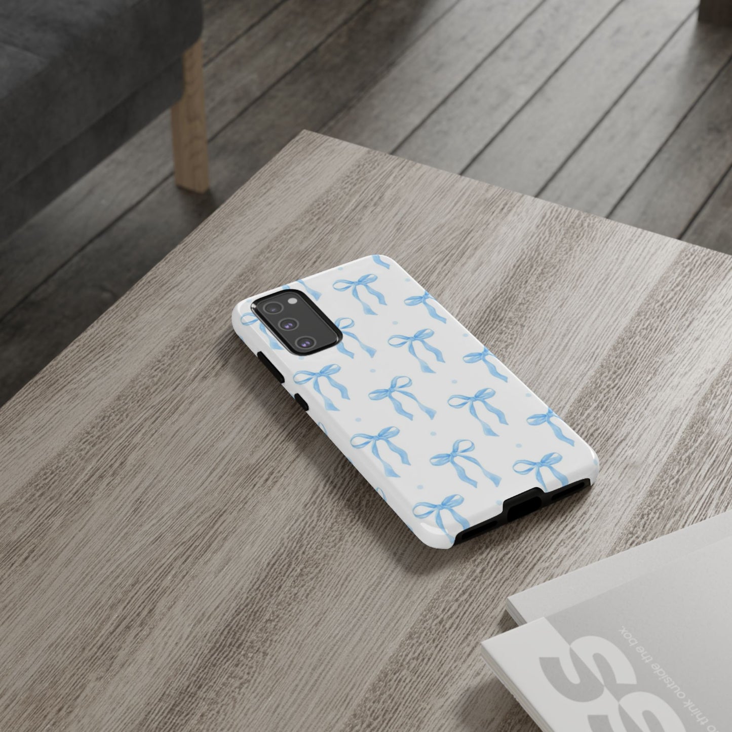 Blue Coquette Bow Phone Case