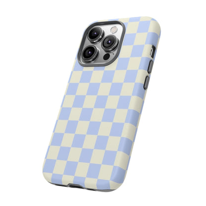 Blue Checkered Durable Tough Phone Case
