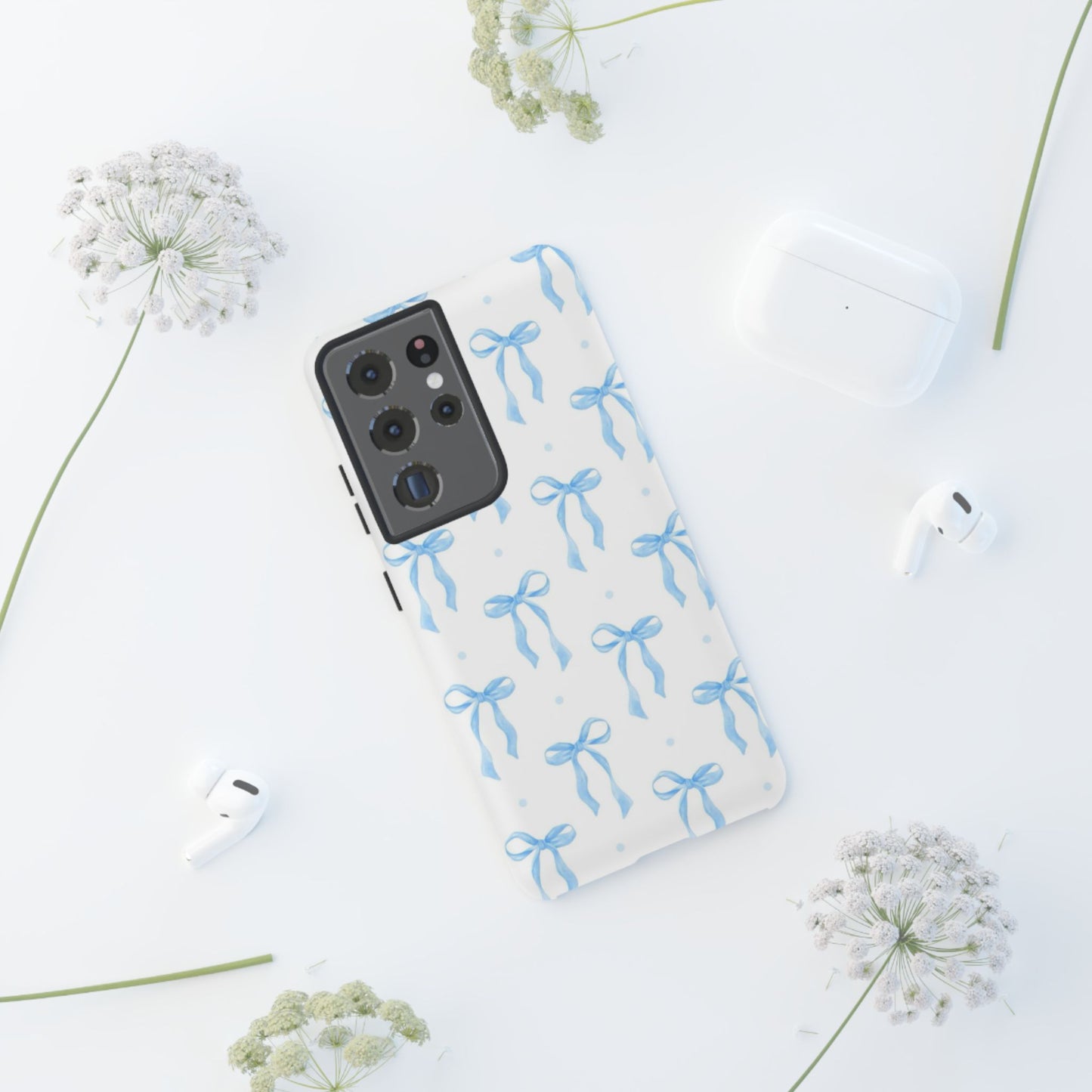 Blue Coquette Bow Phone Case