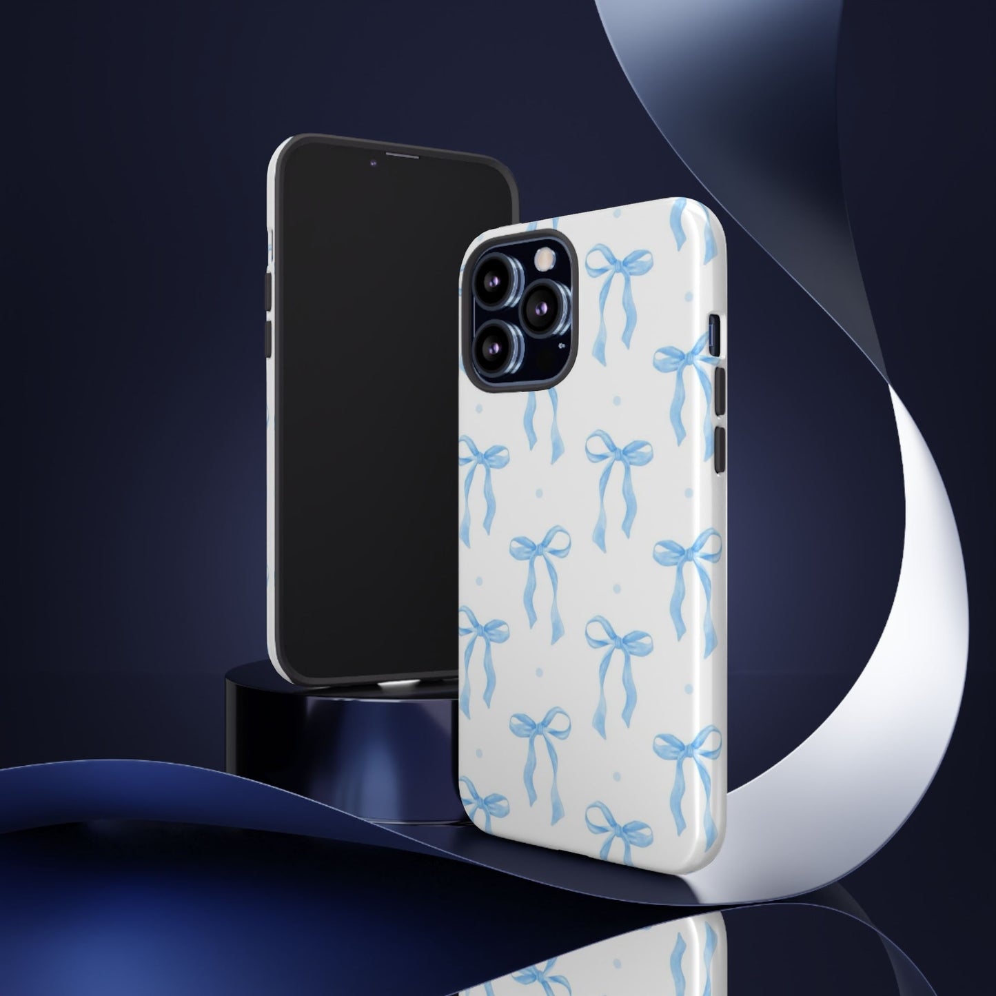 Blue Coquette Bow Phone Case