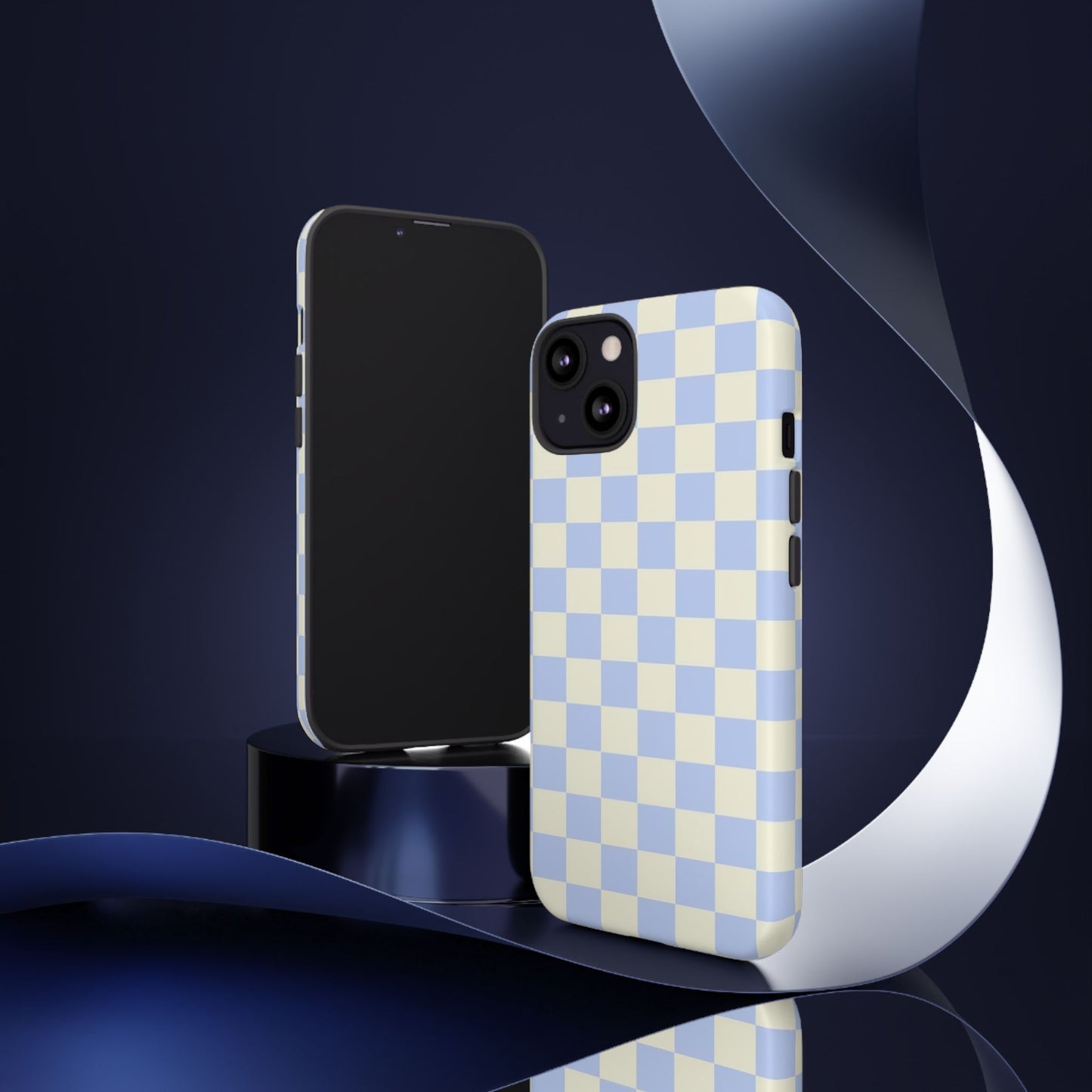 Blue Checkered Durable Tough Phone Case