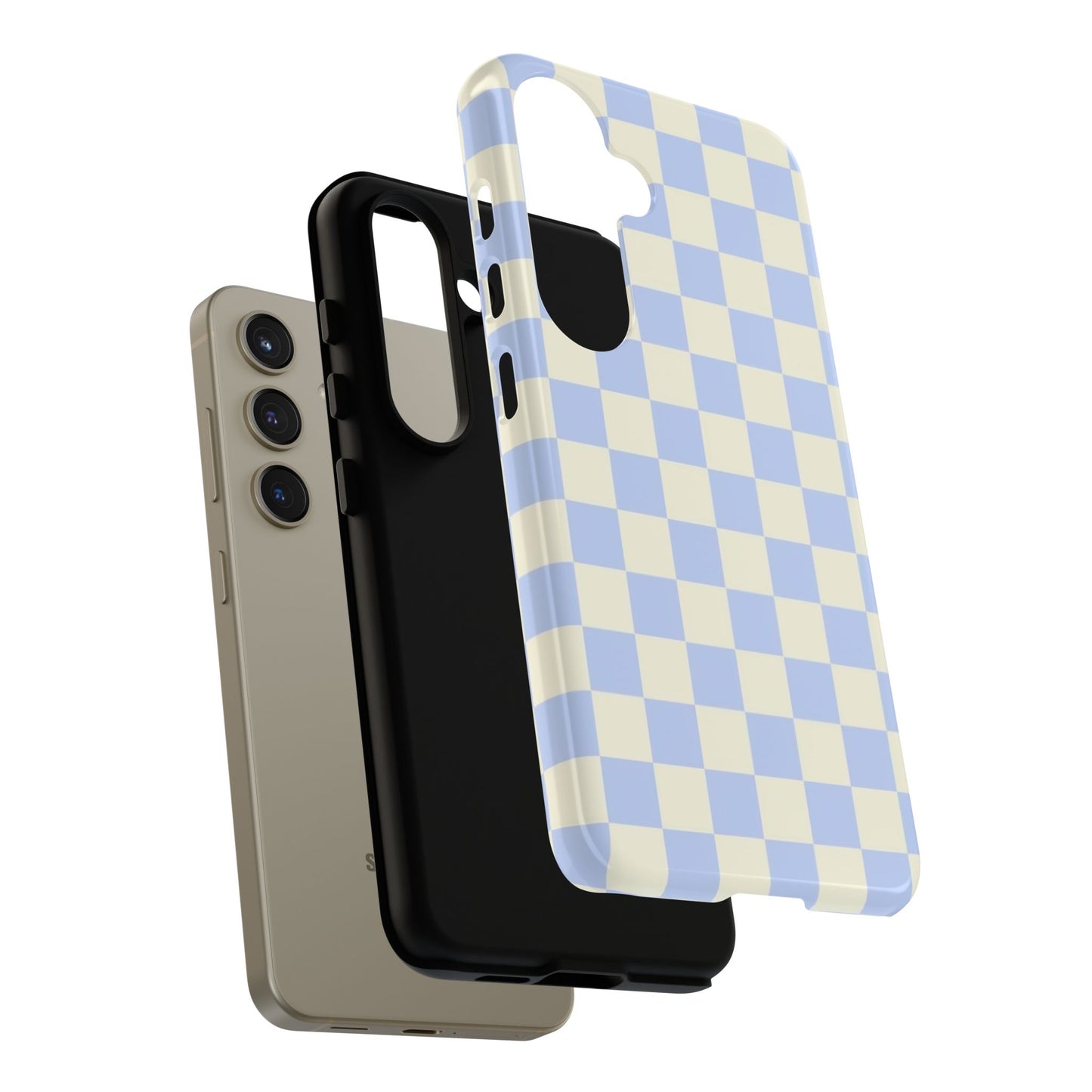Blue Checkered Durable Tough Phone Case