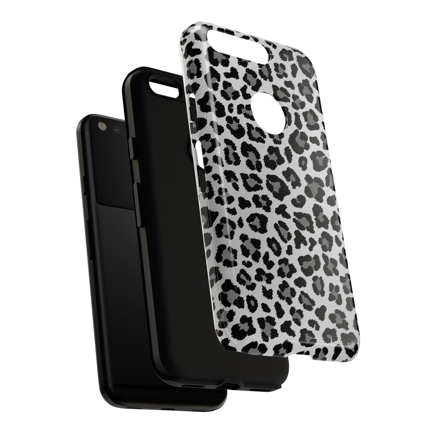 Black and Grey Cheetah Print Phone Case