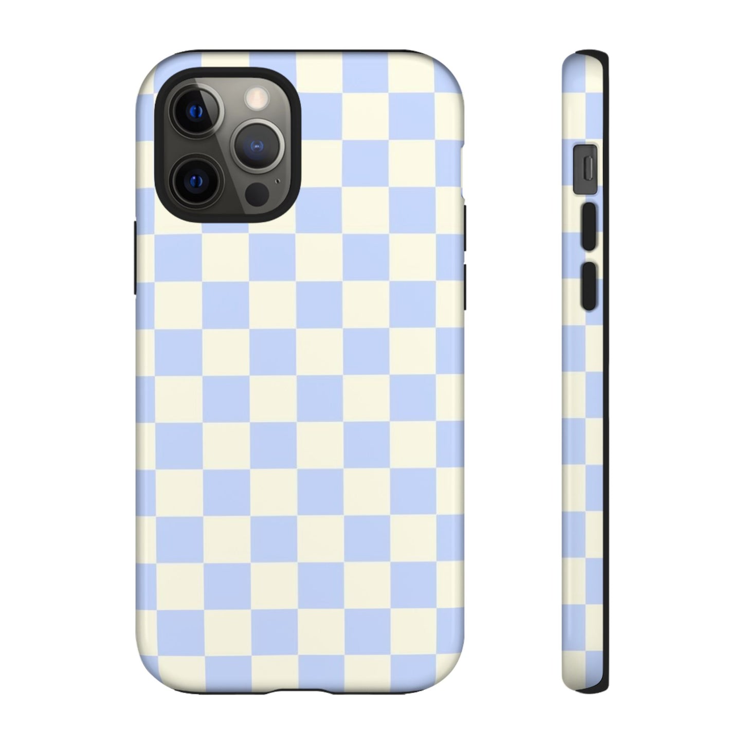 Blue Checkered Durable Tough Phone Case