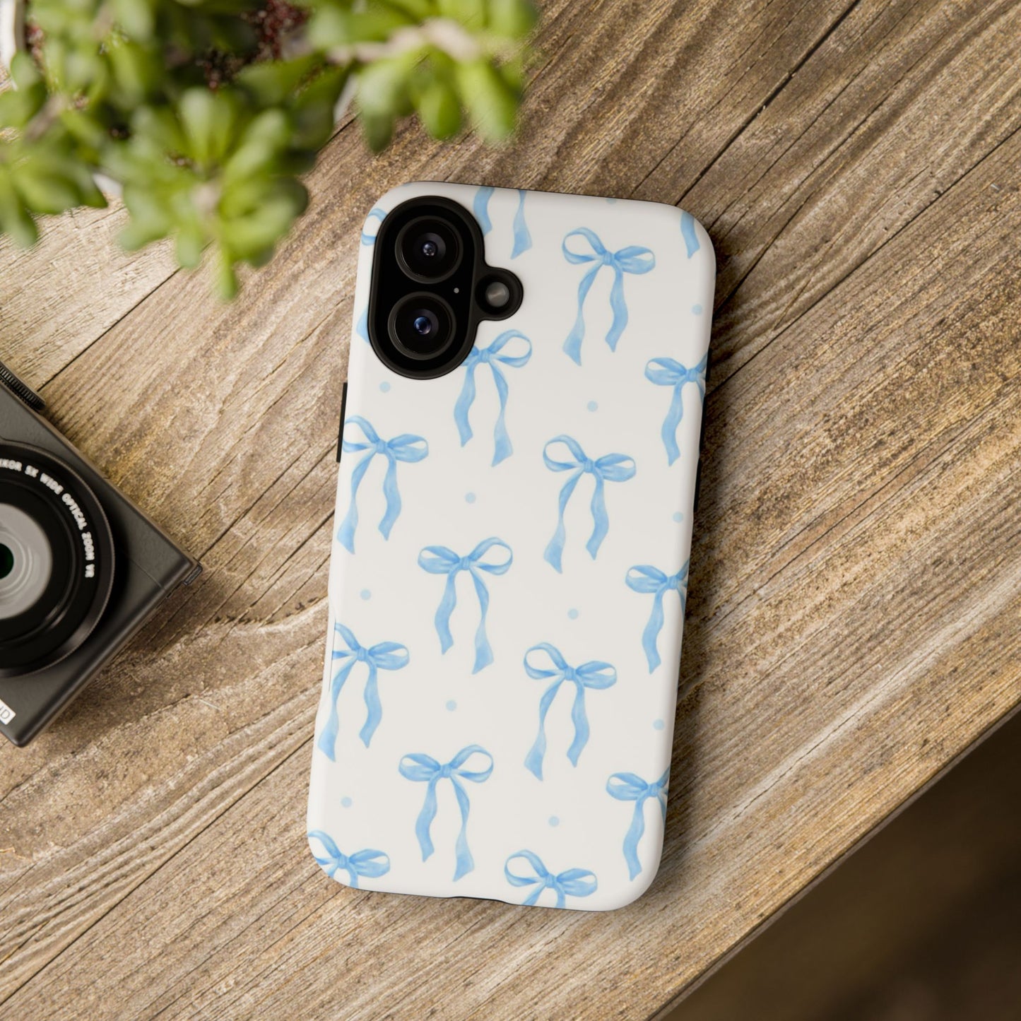 Blue Coquette Bow Phone Case