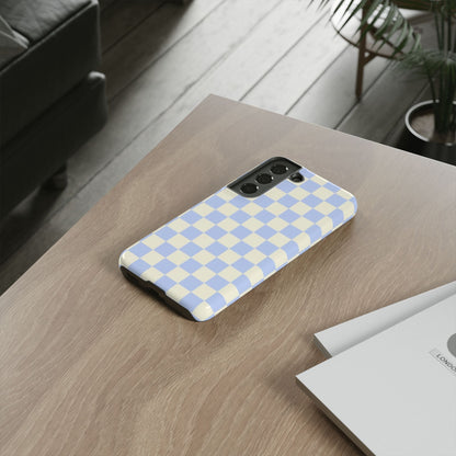 Blue Checkered Durable Tough Phone Case