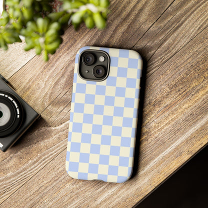 Blue Checkered Durable Tough Phone Case