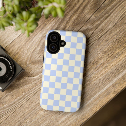 Blue Checkered Durable Tough Phone Case
