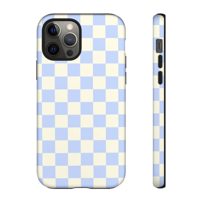 Blue Checkered Durable Tough Phone Case