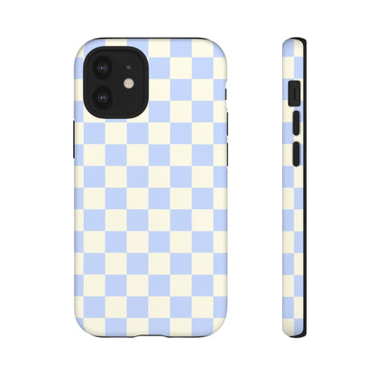 Blue Checkered Durable Tough Phone Case