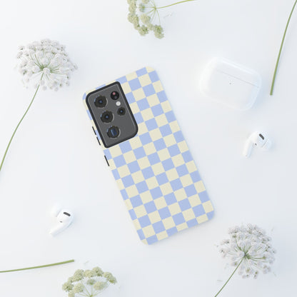 Blue Checkered Durable Tough Phone Case