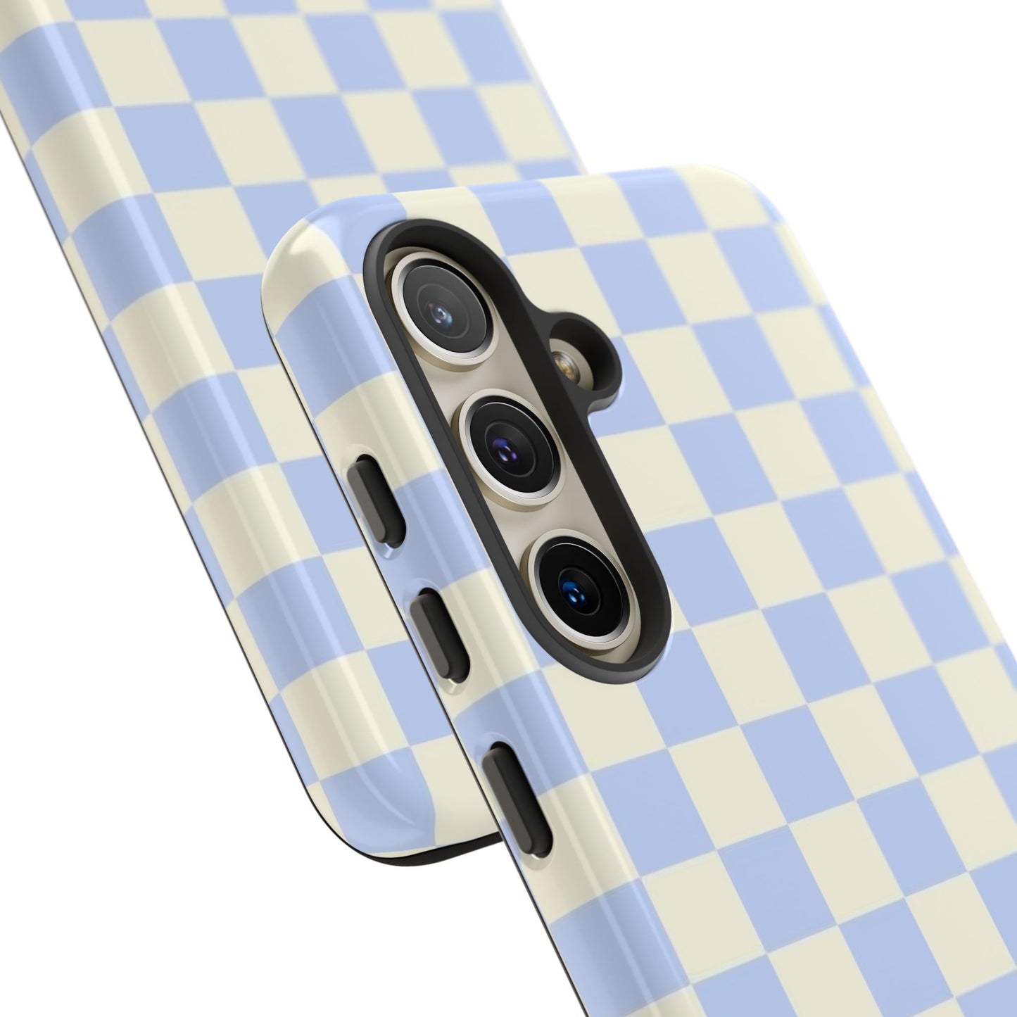 Blue Checkered Durable Tough Phone Case