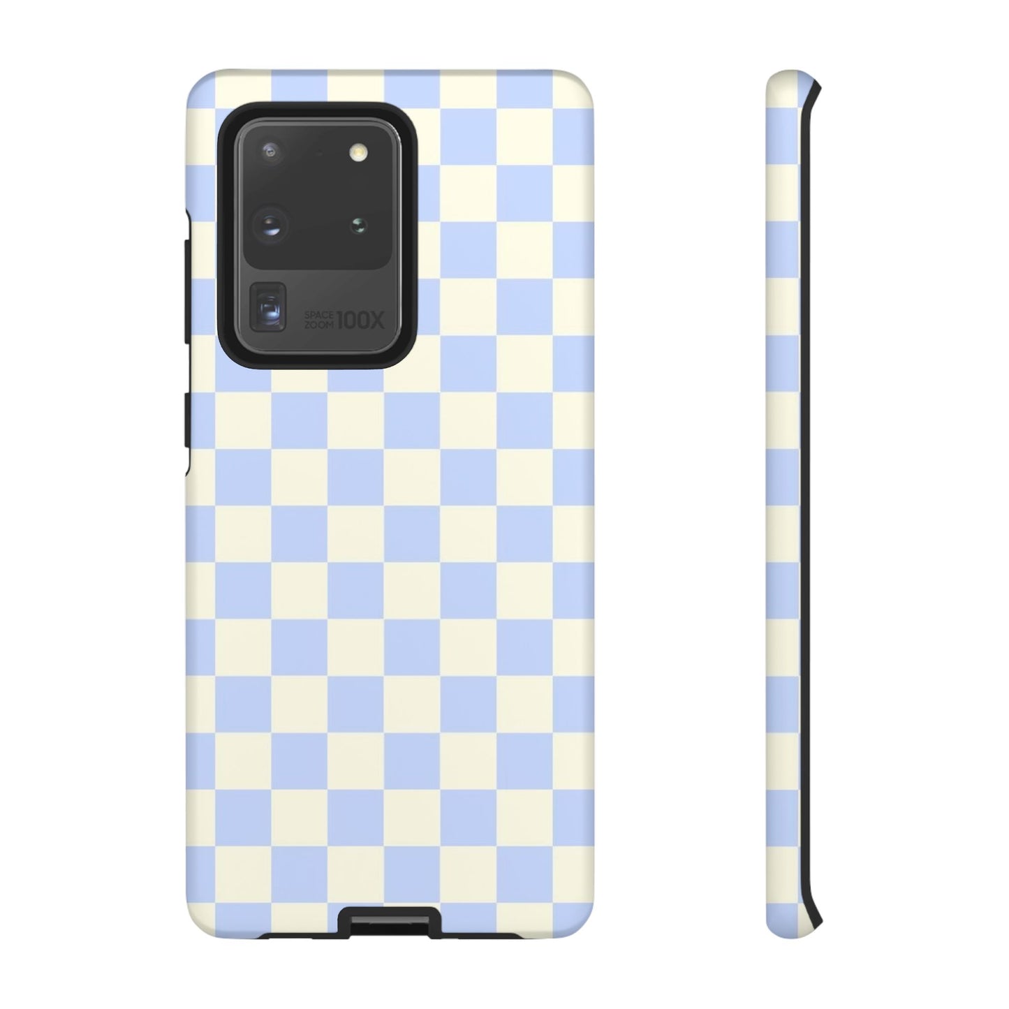 Blue Checkered Durable Tough Phone Case