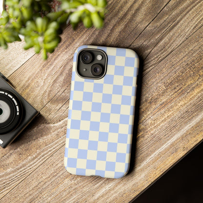 Blue Checkered Durable Tough Phone Case