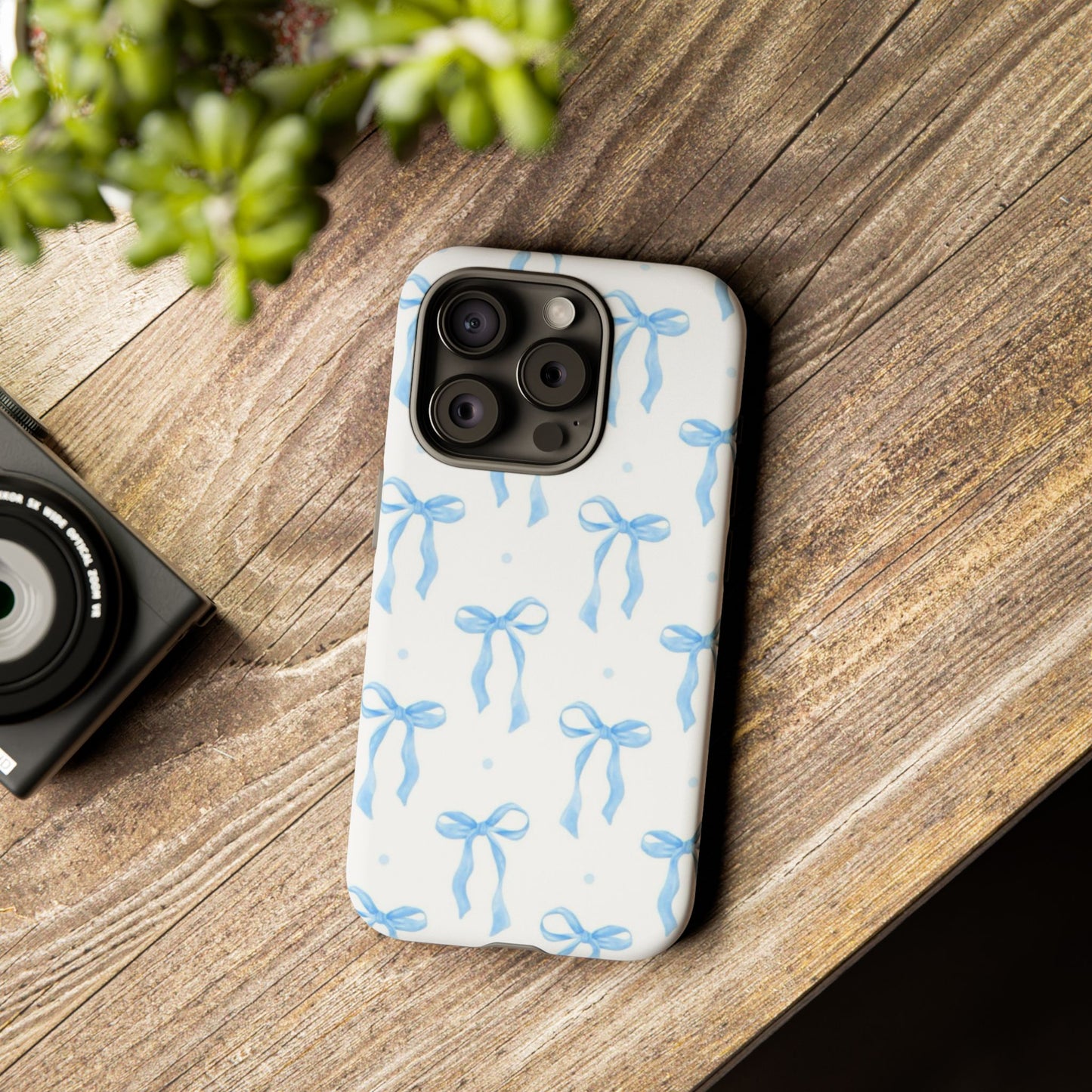 Blue Coquette Bow Phone Case