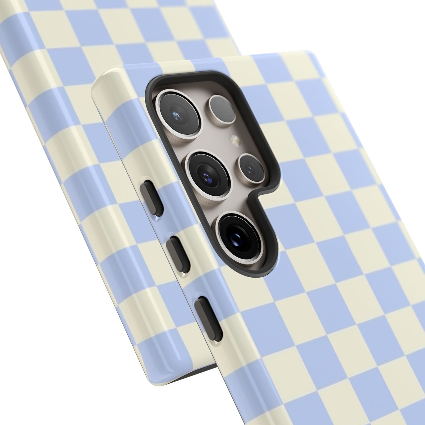 Blue Checkered Durable Tough Phone Case