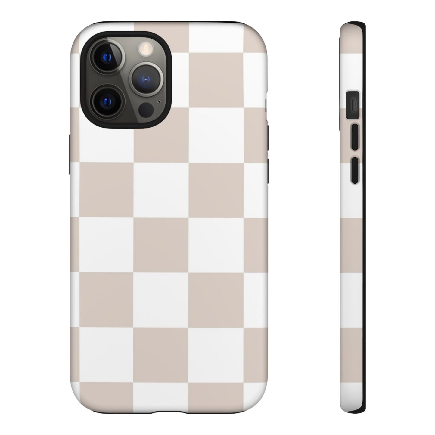 Beige Checkered Phone Case